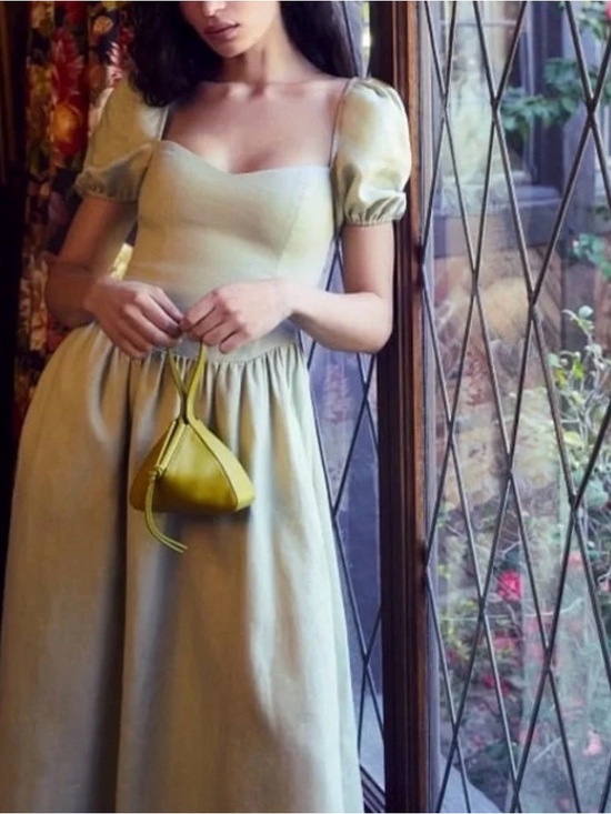 Reformation Dresses & Skirts - Reformation Davila Linen Midi Dress - Dried Herbs Color - Size 12